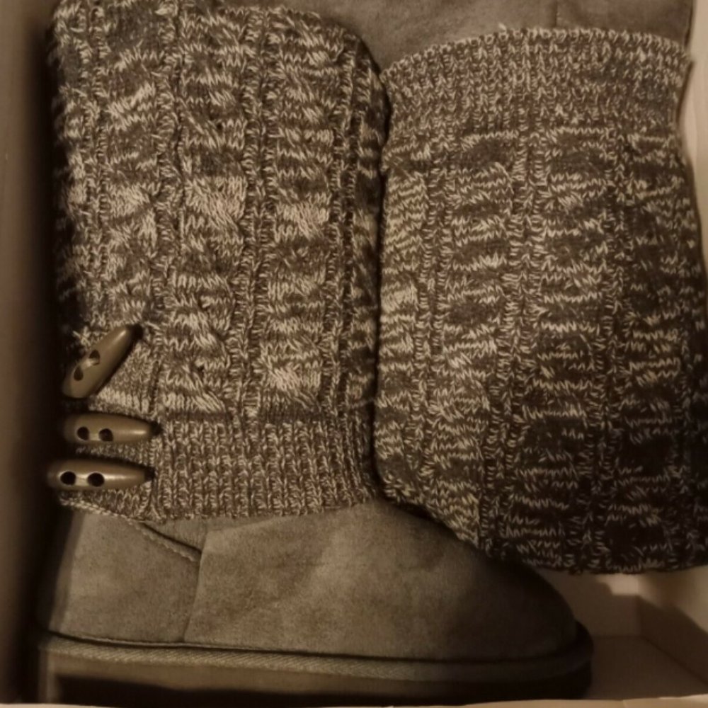STEVE MADEN Women's Boots P-AVY Gray Fab Size 6